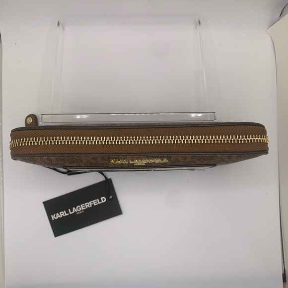 Karl Lagerfeld Paris Maybelle SLG Zip Brown Wallet - Picture 10 of 17